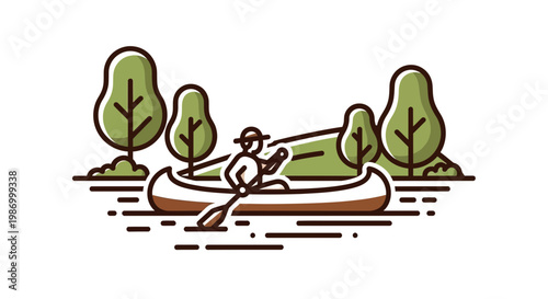 Serene Canoe Adventure Amidst Lush Woodlands