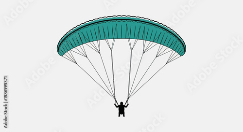 Serene Skydiving Adventure Person With Parachute Floating Gracefully
