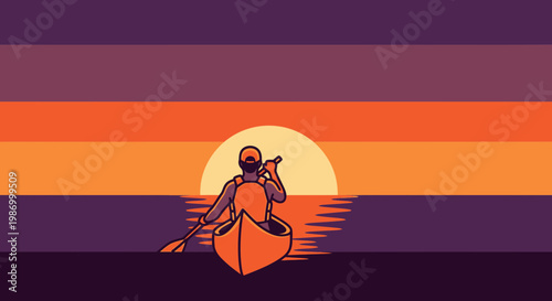 Serene Sunset Canoe Adventure And Tranquil Water Journey