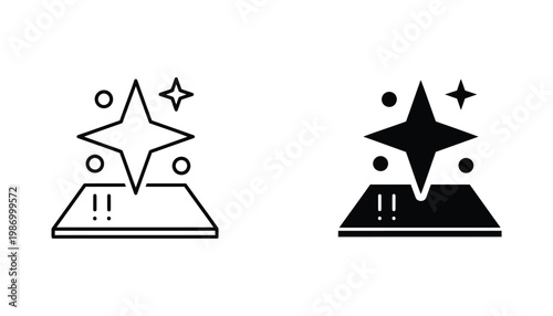 Sparkle Shine Clean Surface Icon Set Commercial