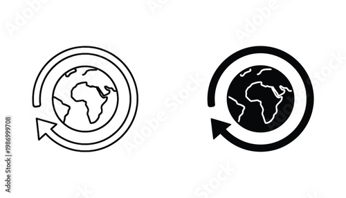 Earth Rotation Cycle Arrow Symbol Business Concept