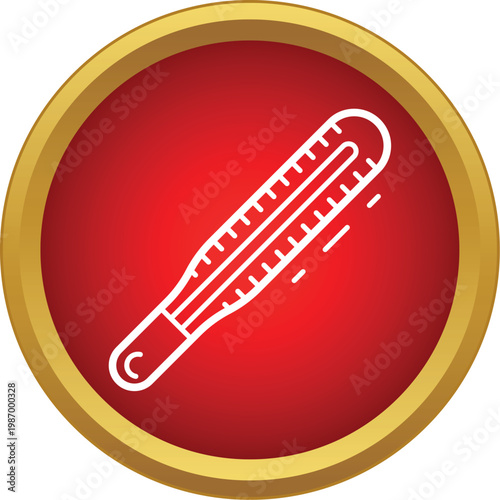 Thermometer showing high temperature, indicating fever and sickness in a medical context