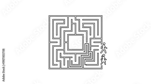 People Navigating Maze
