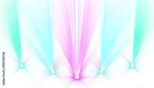 Lens flare vibrant stage spotlight beams. Glowing light rays background. perfect for wedding card, VFX design, theatre stage poster, party, music event.