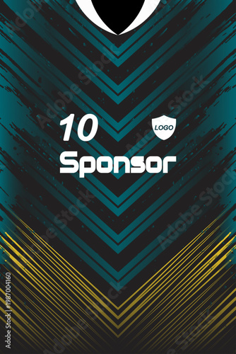 Abstract Sports Jersey Apparel Template with Geometric Lines, Modern Jersey Template, Dynamic Sport.
