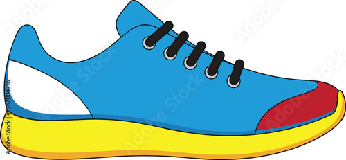 Running sneaker shoe icon vector colorful athletic footwear sport training casual sneaker isolated illustration design element