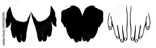 Therapeutic massage set with solid black flat icons featuring hands, bodywork, wellness with treatment and health