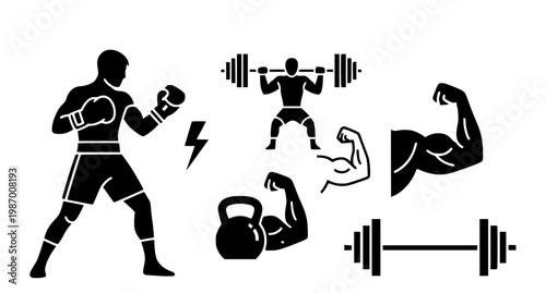 A muscular man in a gym drinking water from a bottle after an intense workout session with modern equipment around him