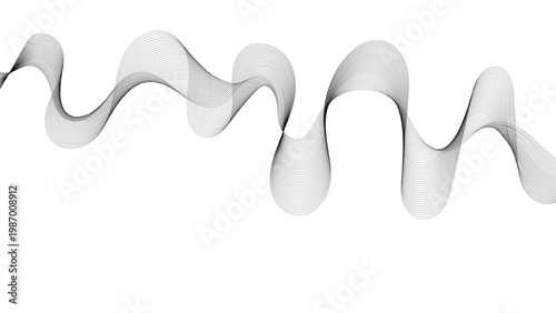 Modern abstract glowing wave background. Dynamic flowing wave lines design element.  Line art striped graphic template. Vector illustration.