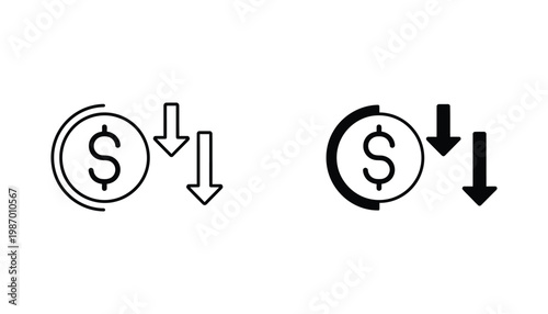 Money Decrease Arrows Price Reduction Cost Saving Concept