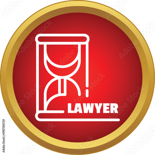 Lawyer icon representing law, justice, and time limitations in legal profession