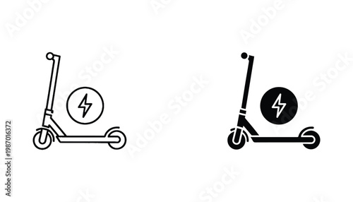 Electric Scooter Charging Icon Urban Mobility Sustainable Transport