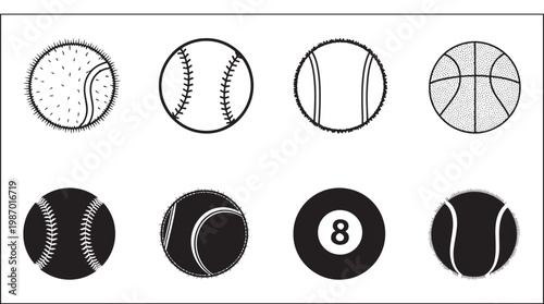 A collection of balls used in various sports Vector