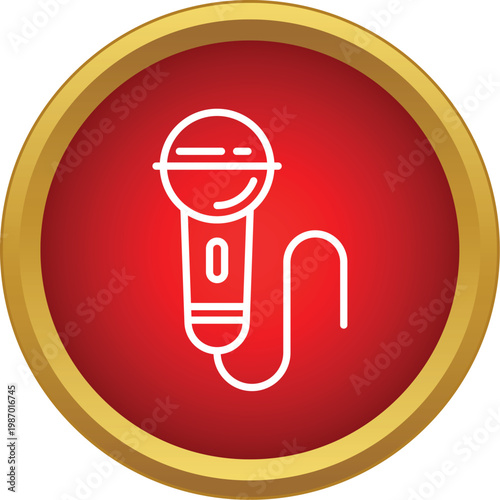 Microphone outline icon representing voice, audio, and sound recording