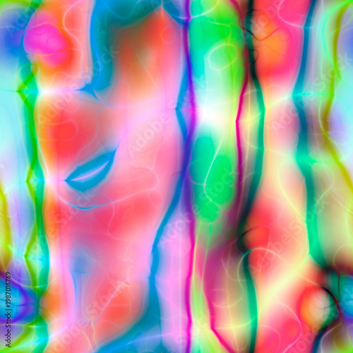 Konstfotografi Seamless pattern of iridescent rainbow holographic backdrop