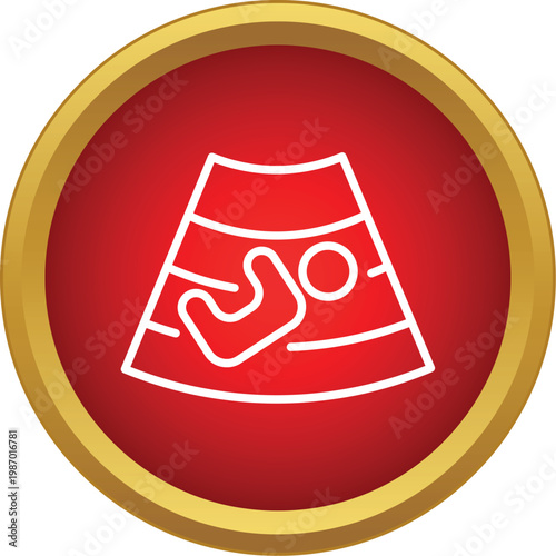 Icon representing fetal development inside a womb during an ultrasound diagnostic