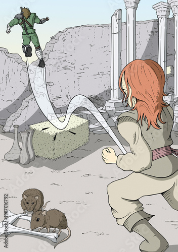 Escape scene illustration