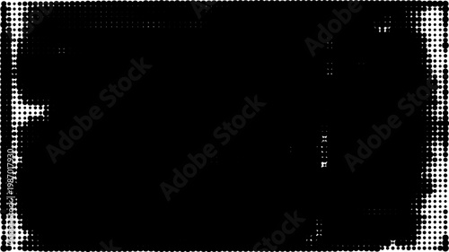 Black halftone vector texture overlay on concrete for grunge and dotted retro futurism