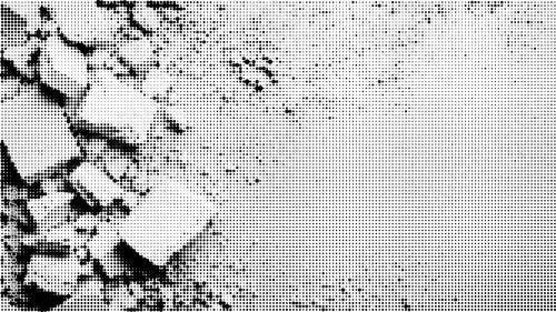 Broken concrete texture overlay with halftone vector dots in grunge style