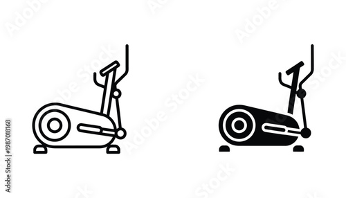 Elliptical Machine Fitness Equipment Icon Digital Application Design