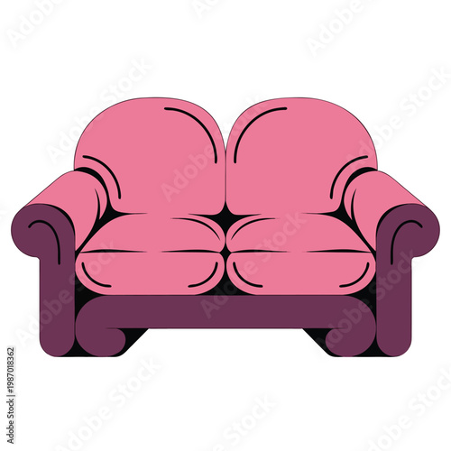 Pink Sofa: A stylish and inviting pink sofa, perfect for creating a cozy living space, showcasing a classic design and a touch of modern flair. 