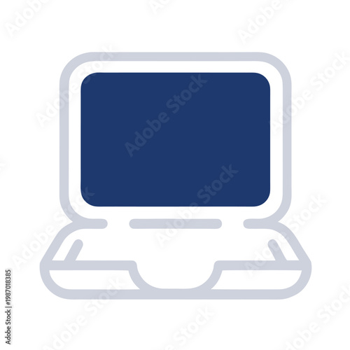 Modern Laptop Icon: A sleek, minimalist illustration of a laptop computer, perfect for technology and design-related visuals. 