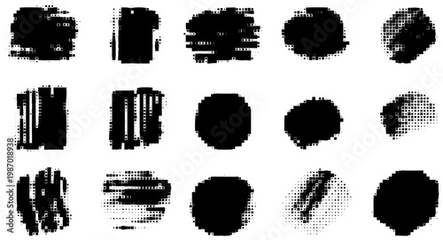 Halftone vector concrete texture overlay with dotted grunge elements