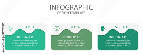 Business Infographic design template Vector with icons and 3 four options or steps. Vector business template for presentation.  