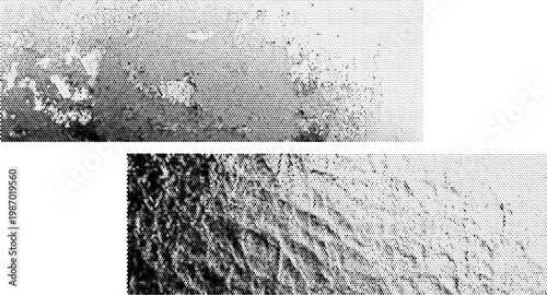 Halftone vector concrete texture overlay with grunge dots and retro futurism style