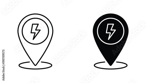 Charging Station Map Pin Location Electric Vehicle Icon