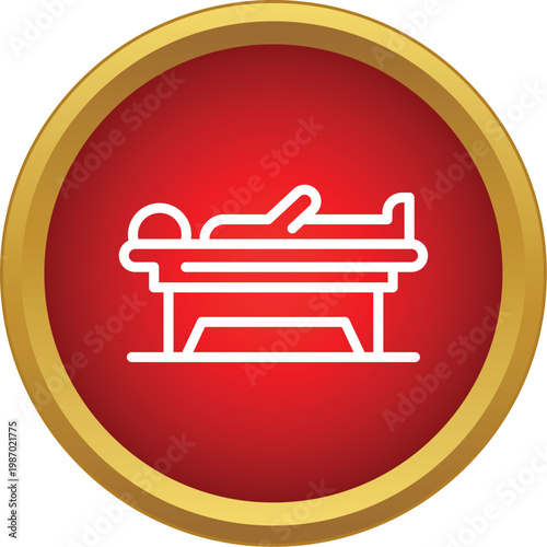 Patient lying in a hospital bed, health and medical care symbol