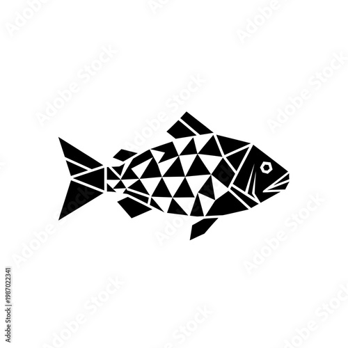 Abstract Geometric Fish Silhouette Icon