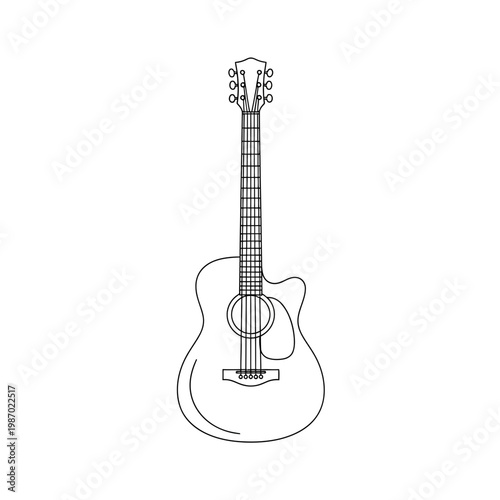 Acoustic Guitar Outline Drawing