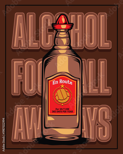 ultras casual hooligan football fans bottle of beer alcohol awaydays matchday culture sticker logo vector design