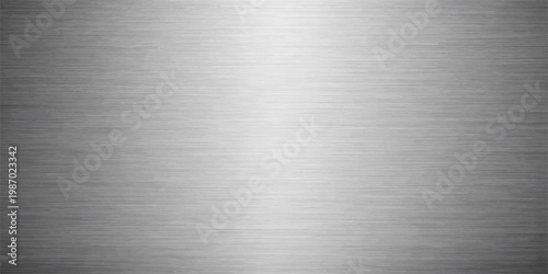 Industrial brushed silver metallic plate with a polished stainless steel texture and grey aluminum surface pattern for a sleek chrome material wallpaper