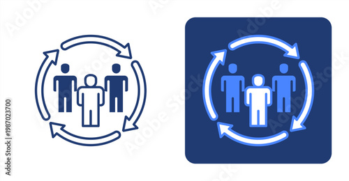 Team Synchronization icon, with contrast background.