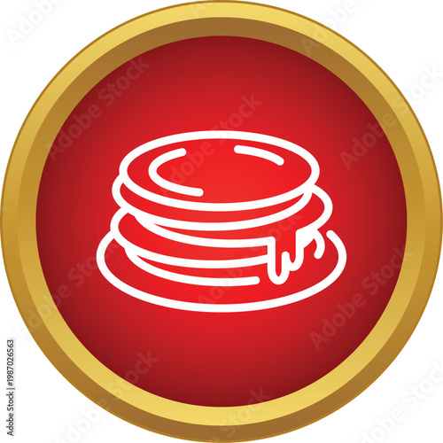 Pancakes with syrup creating a breakfast food icon