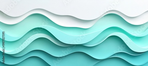 Abstract Gradient Wave Texture Background with Artistic Paper Cut Layer Design for Modern Aesthetic