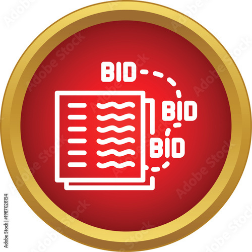 Bid icon representing an auction, online trading, or competitive buying process