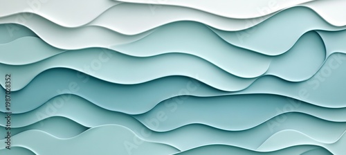 Beautiful Abstract Background with Gradient Waves in Shades of Blue and Turquoise for Elegant Design