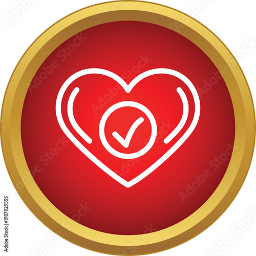 Heart icon with checkmark representing good health and safety