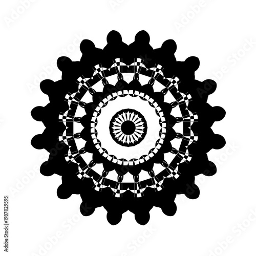Ornate vintage floral mandala design featuring a round lace pattern and ethnic circular ornament vector illustration for decorative art elements
