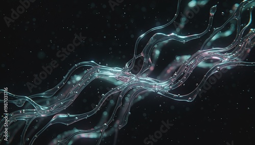 Futuristic Iridescent Neuro-Organic Fluid Background