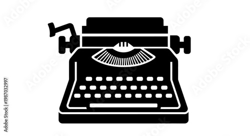 Vintage typewriter icon a retro symbol of writing and communication, perfect for creative projects and historical themes