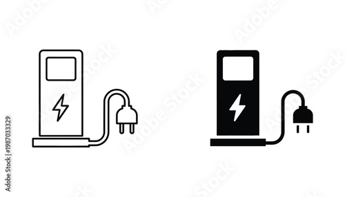 Electric Vehicle Charging Station Plug Icon Future Energy Technology