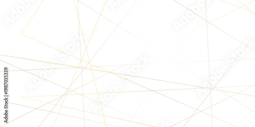 Premium white luxury pattern and paper texture design featuring abstract golden random chaotic lines with multiple geometric triangles