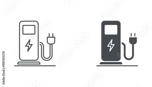 Electric Vehicle Charging Station Symbol Green Energy Infrastructure