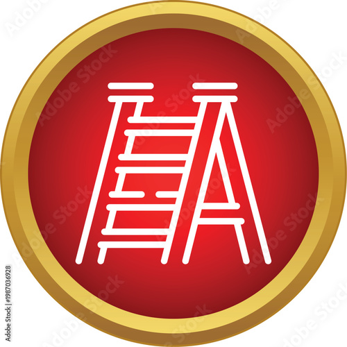 Stepladder icon presenting construction and improvement concept