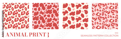 Animal print seamless pattern for coquette girly design. Cheetah and leopard monochrome seamless spots on animalistic background in pink. Vector repeat covers with organic skin and rosette fur motif.