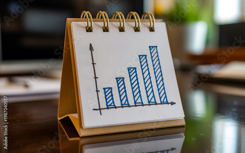 Business Concept of Increasing Profit and Success with Growth Chart on Notepad